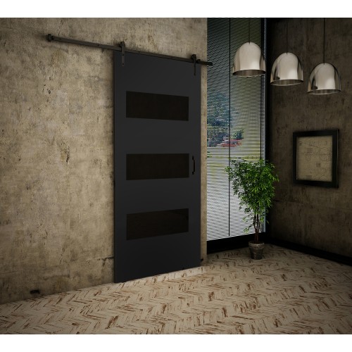 Istabas bīdāmās durvis RETRO II - Loft, melns Istabas bīdāmās durvis RETRO II - Loft, melns